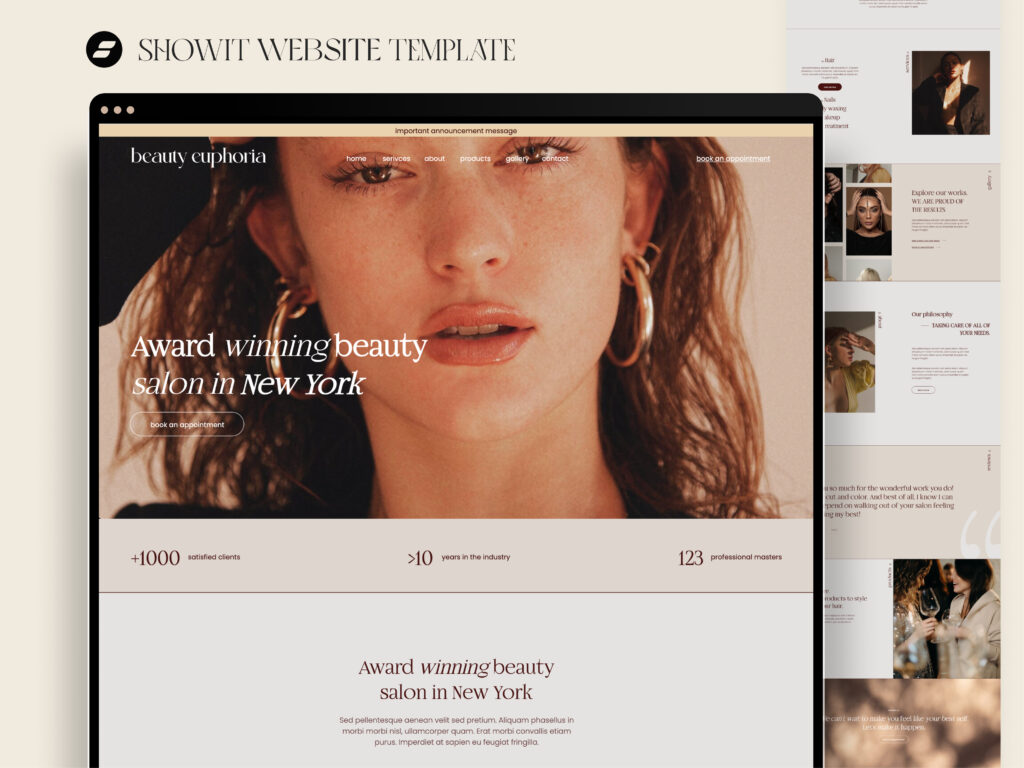 Showit website template Euphoria digitalandchic com