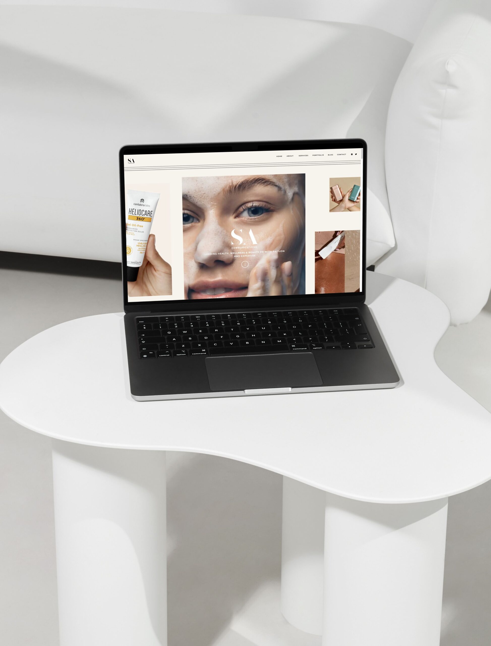 mockup with Showit PR Agency website design