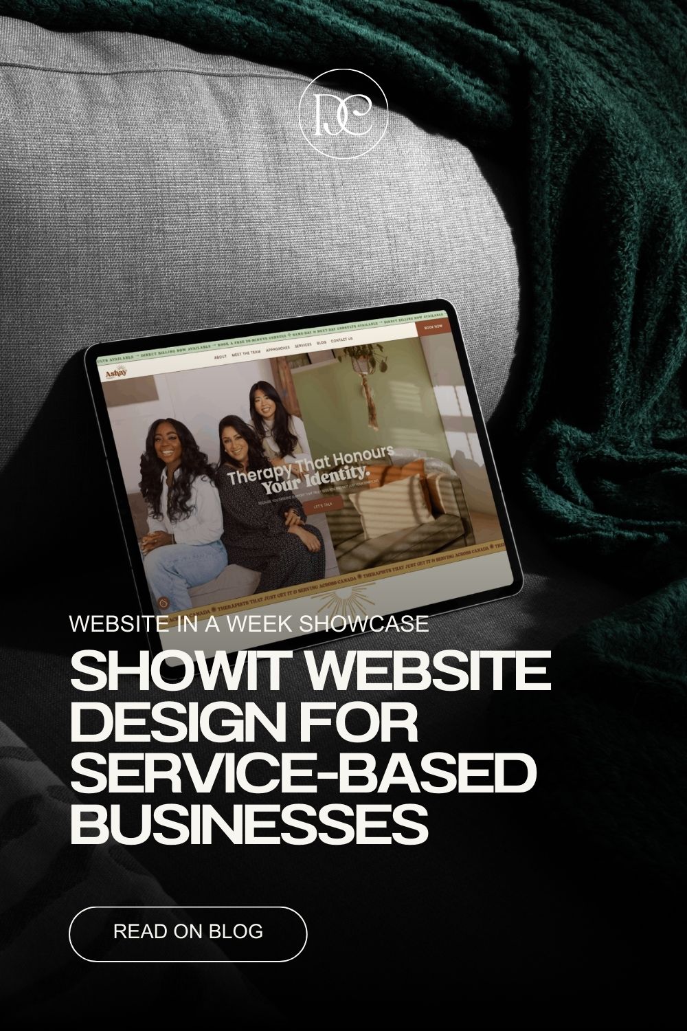 mockup with a showit site design
